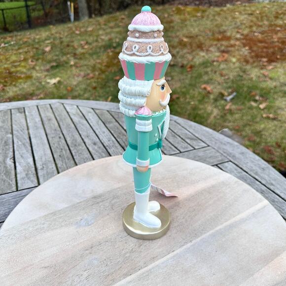 NEW Cupcakes and Cashmere Nutcracker 14” Mint Green Pink Pastel Christmas Decor - Picture 8 of 11